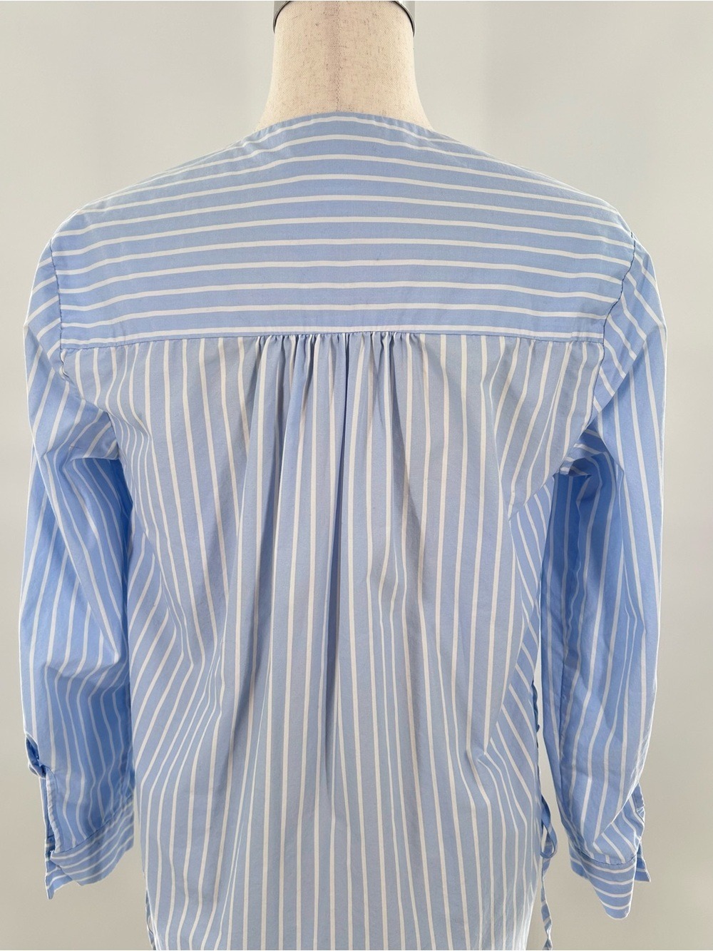 Mare Mare Anthropologie Blue White Striped Lace Up Sides Cotton Blouse Small - Picture 11 of 14
